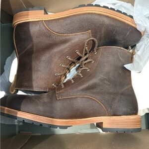 Nisolo Martin All-Weather Boots Waxed Brown Leather Lug Sole Size 8